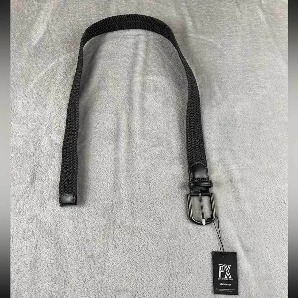 PX Clothing mens charcoal gray leather belt size 30